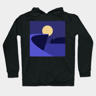 The moon shines on water Hoodie